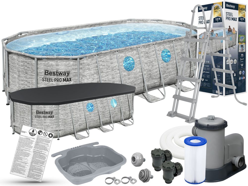 Piscina Ovale Steel Pro Max 549x274x122 con Oblò Bestway Piscina Ovale Steel Pro Max 549x274x122 con Oblò Bestway